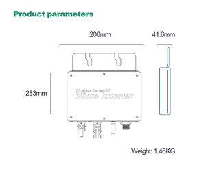 Solar Microinverter on Grid Wireless Micro Inverter WVC 600 230VAC IP65 Grid Tie Power Inverter 600W for Balcony Solar System - Product Image 3