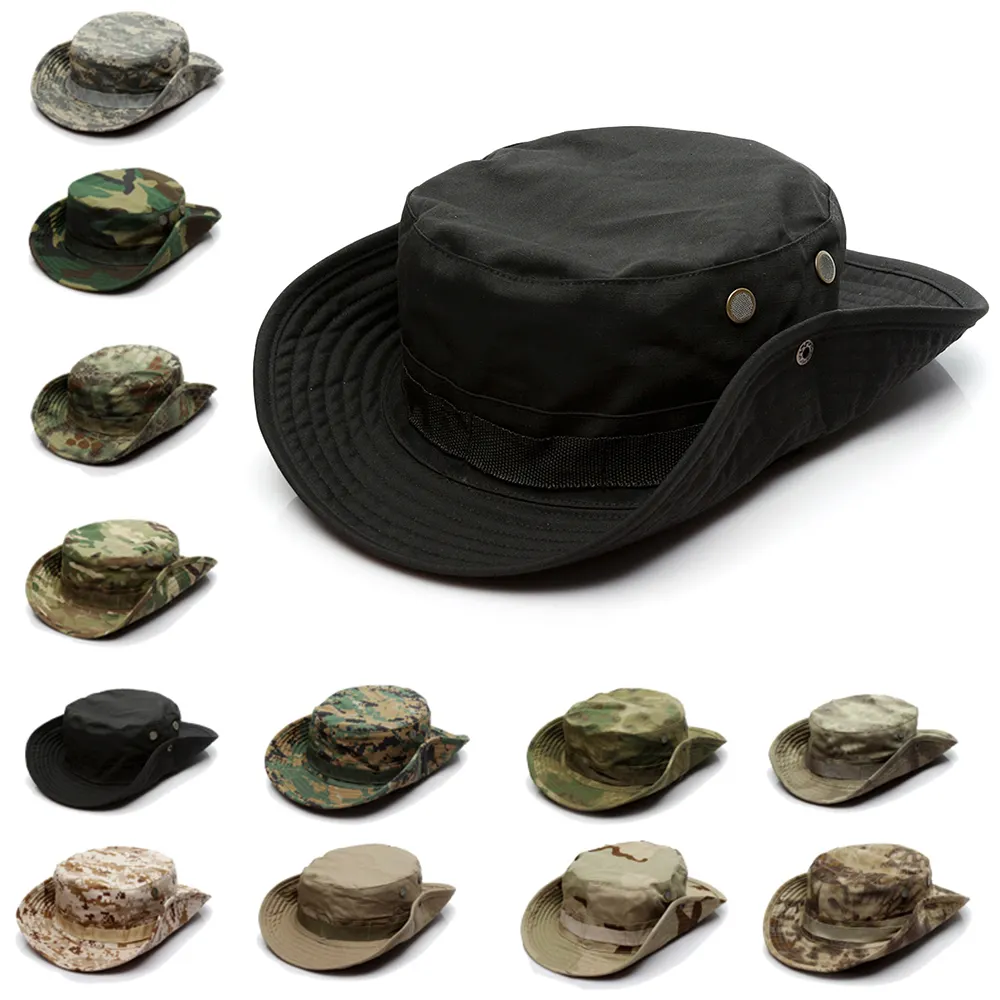 Cappelli da pescatore da sole per sport all'aria aperta da uomo Camo escursionismo caccia cappello da pesca cappello da Boonie tattico mimetico