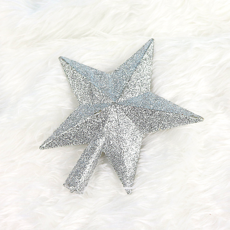 Glitter silver tree top star