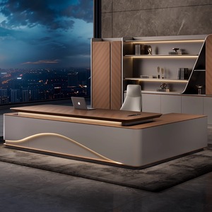 Sang trọng hiện đại nội thất văn phòng sang trọng <span class=keywords><strong>CEO</strong></span> văn phòng bảng Thiết kế L hình dạng Ông Chủ bàn tối giản điều hành văn phòng bàn và ghế - Product Image 1