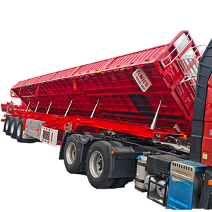 China Manufacturer's New Design 3-Axle Steel Side Dump <strong>Tipping</strong> Truck Semi-Trailers Heavy Duty 100 Ton Cargo Transport Low Price