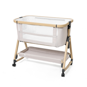 Playkids ASTM Certificate OEM Baby Portable Gery/Bule Bed Foldable Swinging Crib Bedside <strong>Cradle</strong> Swing Bassinet