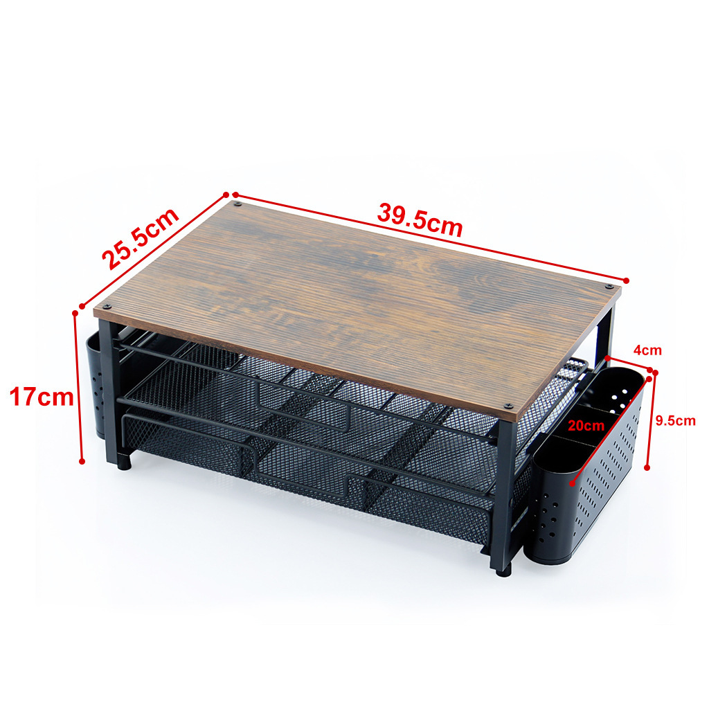 Wood color with plastic side basket