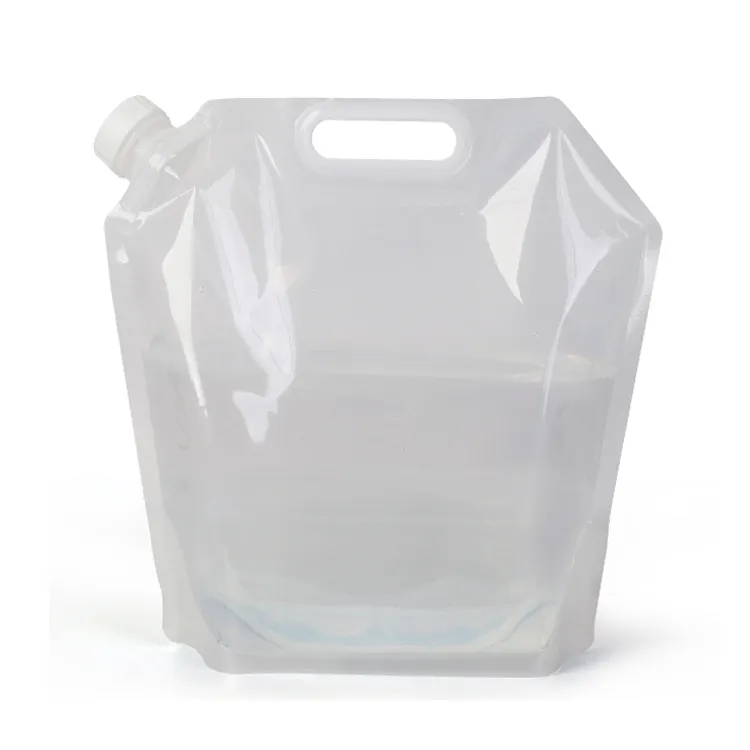 Prêt à expédier sans BPA sans fuite 5L 10L contenants d'eau en plastique pliables 1.3/2.6 gallons sacs de stockage d'eau pliables portables