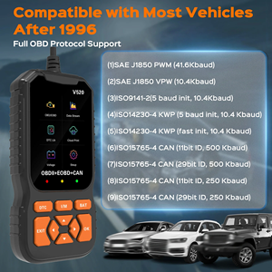 V520 OBD2スキャナーコードリーダープラスチック診断ツールポータブルユニバーサルカー用 - Product Image 5