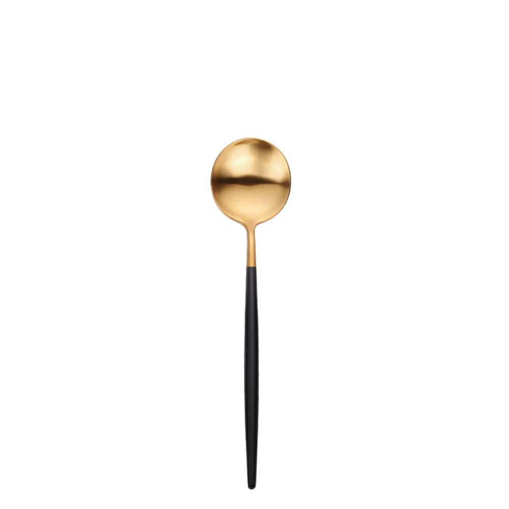 Cuillère à dessert Matte Gold + Black