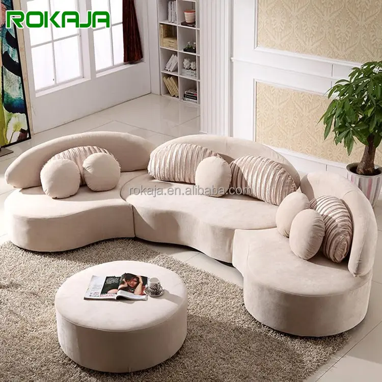 Sofà in tessuto ad arco sofà moderno soggiorno 6 posti sofà combinazione semicircolare divano per il tempo libero in velluto