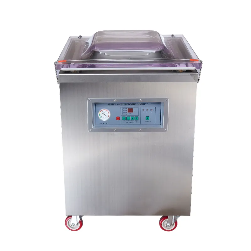 Dz600-sellador automático de alimentos al vacío, máquina de sellado al vacío de una sola cámara, de acero inoxidable, en seco y húmedo, para hornear