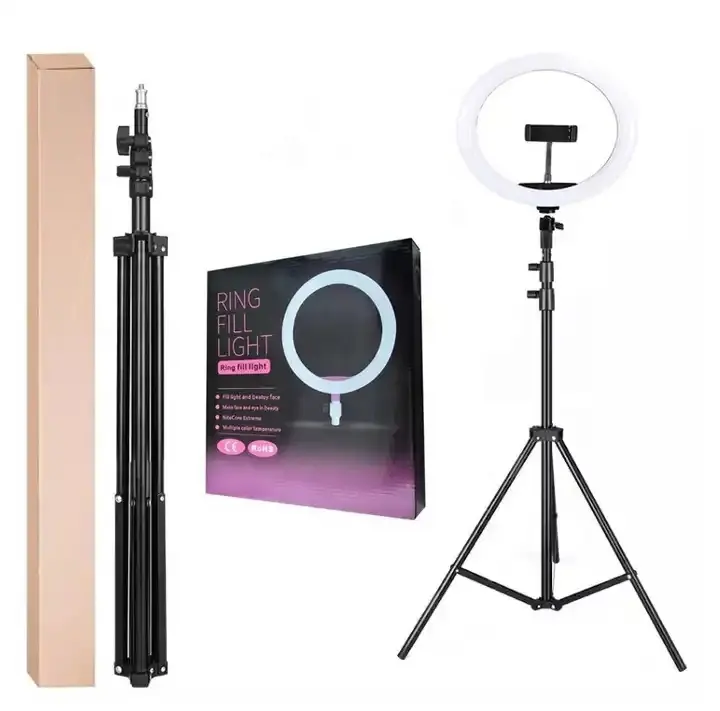 Hot sale Ring Light With Tripod Stand Indoor Mobile Live Broadcast Makeup Photography Fill Light Night LED Selfie Ring Light