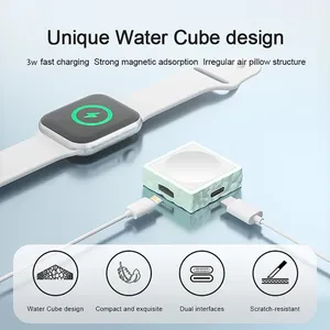 นาฬิกาแม่เหล็กเร็วแบบไร้สายที่ชาร์จสำหรับ Apple Watch 9 8 7 6 5 SE 4 3 2 ultra iWatch Dock อะแดปเตอร์ Type C 8Pin ชาร์จแบบพกพา - Product Image 5