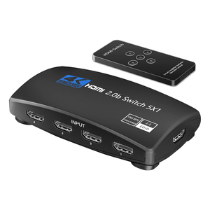 Compatible con UHD HDMI 2.0b 5 en 1 salida 4K 60Hz Selector HDMI Switcher 5 puertos HDMI Switch Box con control remoto - Product Image 1