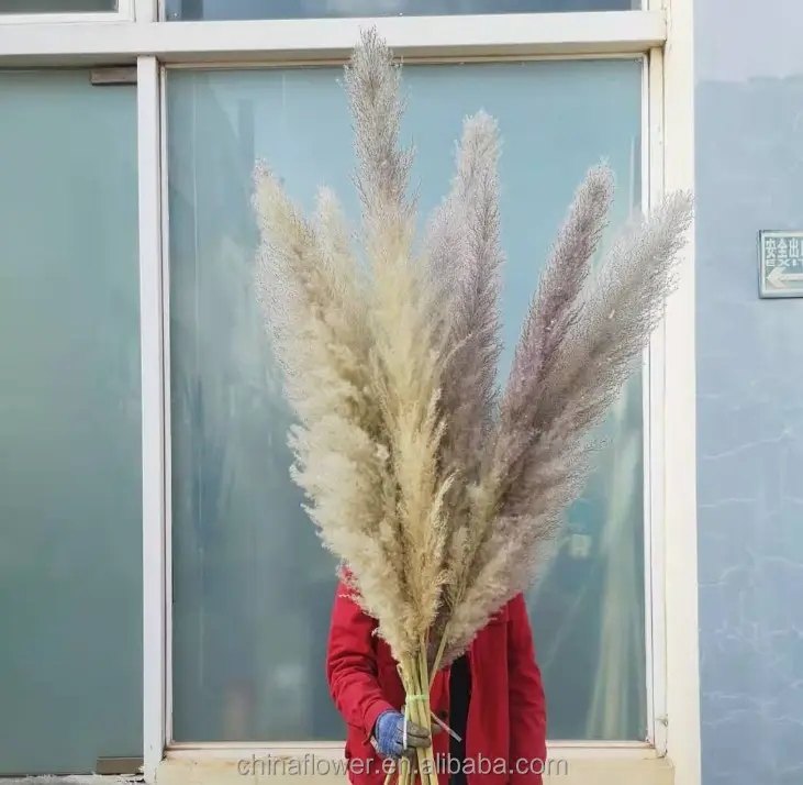  Large Artificial Silk Wedding Party Decoration  White Dried Long Natural Flowers large Fluffy Pampas Grass