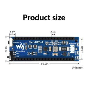Módulo UPS de fuente de alimentación ininterrumpida para Raspberry Pi Pico, mantiene el Pico funcionando mientras recarga el estado de la batería del Monitor a través de I2C - Product Image 5