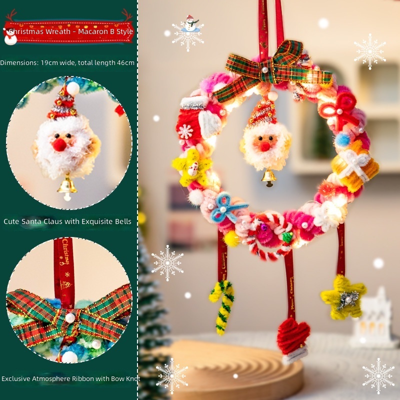 White/Christmas wreath diy-macaron style b