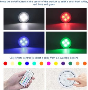 3AA pil işletilen RGB renk değiştirme kabine aydınlatma altında kablosuz LED pak ışığı uzaktan kumanda ile - Product Image 6