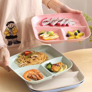 Trọng Lượng Giảm Cân Bữa Ăn Tấm Tấm Thực Phẩm Khay Hình Chữ Nhật Tá<span class=keywords><strong>i</strong></span> Sử Dụng Nhà Bếp Bộ Đồ Ăn Vuông Bữa Ăn Tố<span class=keywords><strong>i</strong></span> Tấm Vớ<span class=keywords><strong>i</strong></span> 3 Ngăn - Product Image 3