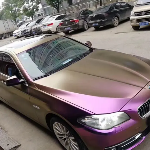 Caméléon – rouleau de vinyle pour voiture, autocollant de couleur violet à vert, enveloppe complète de la carrosserie de la voiture, sans bulles