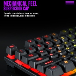 Superventas, nuevos Accesorios de ordenador, teclado y ratón mecánicos con retroiluminación de arcoíris RGB, teclado para juegos con cable, combos de ratón - Product Image 3