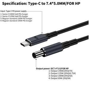 Update PD3.1 USB C to DC 140W Power Rate Cable 1.8M Wire Cord <strong>Input</strong> Type C Cable Direct with Source Waterproof for Laptop Phone - Product Image 6