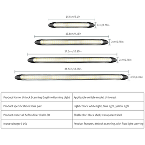 Araba far sıralı DRL için LED gündüz çalışan ışık LED şerit dönüş sinyali beyaz sarı akış araç 12V için LED gün ışığı - Product Image 3
