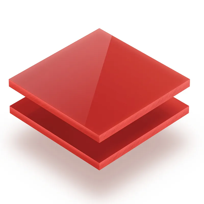 Fogli acrilici rossi personalizzati rosso opaco colorato rosso fluorescente acrilico pmma plexiglass perspex lucite pannello foglio pannello