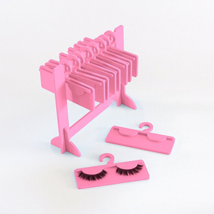 1 cặp lông mi với một bộ thiết kế dễ thương rõ ràng màu hồng acrylic mắt Lash móc áo giá lông mi trường Hợp Chủ Lash hiển thị - Product Image 1