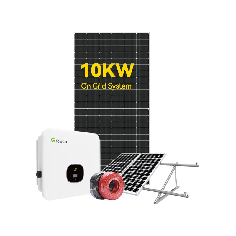 ソーラーパネル付きグリッドソーラーシステム10kw家庭用インバータ卸売中国供給