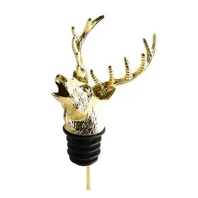 deer head personality stainless steel wine pouring device bottle cork wine pourer