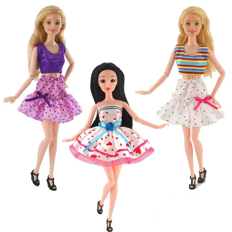 नई आगमन फैशन हस्तनिर्मित गुड़िया पोशाक के लिए 12 इंच बीजद बच्ची गुड़िया कपड़े गुड़िया