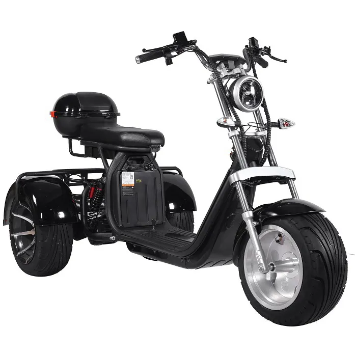 Entrepôt Offre Spéciale CEE COC adulte trois roues Citycoco voiturette de golf 60V 20Ah 2000W tricycle 3 roues Citycoco tricycle électrique