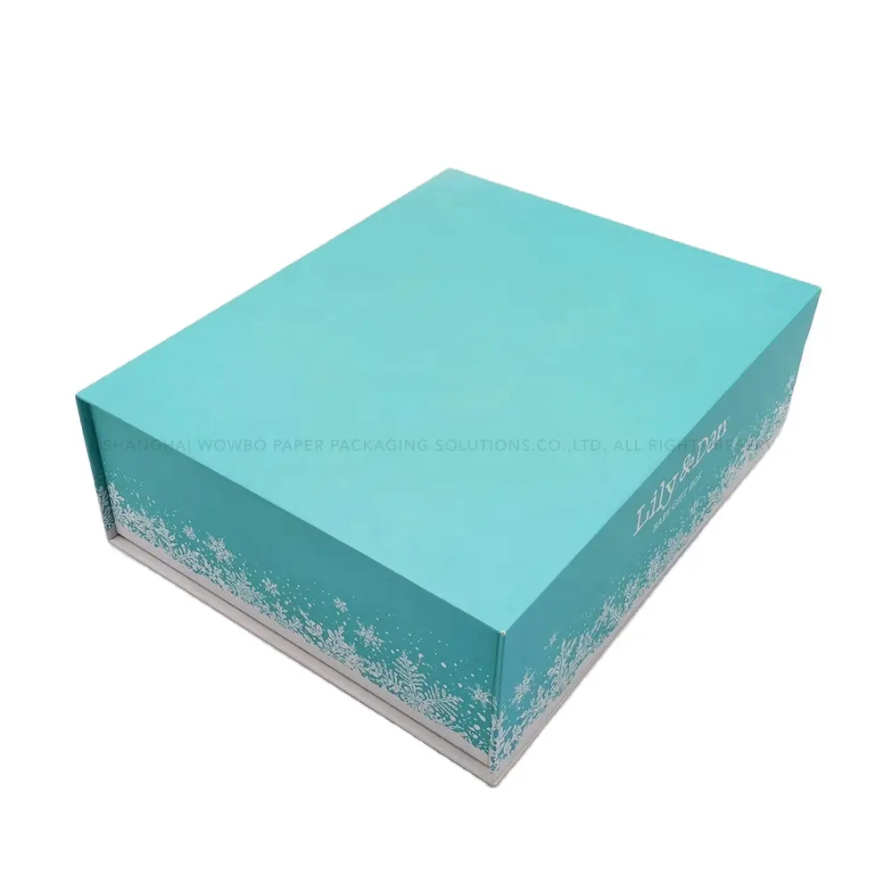 Alta calidad azul al por mayor logotipo personalizado impreso regalo embalaje libro forma caja magnética con cartón para Decoración
