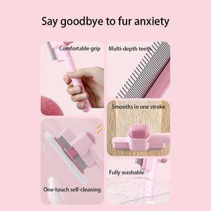 Chất Lượng Cao Đáng Tin Cậy Phổ Biến Vật Nuôi Tự Làm Sạch Lược Thoải Mái Xử Lý Mềm Xách Tay Tóc Loại Bỏ Lược Cho Chó Dễ Thương Nhỏ - Product Image 6