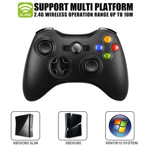 J Xbox360 Gamepad denetleyici 2.4G kablosuz denetleyici Gamepad alıcı ile çift titreşim gelişmiş kablosuz oyun kolu - Product Image 2