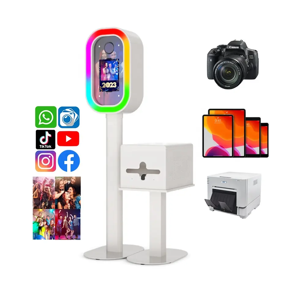 CHIMEE, nuevo lanzamiento, quiosco para selfies, cabina de fotos con espejo con impresora, iPad, cámara DSLR, cabina de fotos, eventos, fiestas, bodas, cabina de fotos