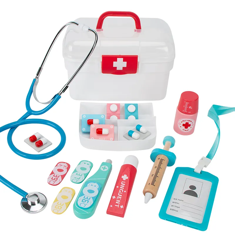 Juguetes de madera de alta calidad para niños, Kits de médico, herramienta de dentista, juego de simulación, juguetes educativos para médicos