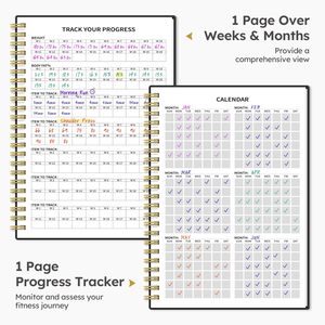 Fitness Workout Journal for Women &amp; Men A5 Workout <strong>Log</strong> Book Planner for Tracking Diary Journal <strong>Notebook</strong> - Product Image 3