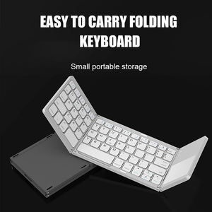 Teclado plegable inalámbrico con dientes azules, periférico portátil recargable y ratón para PC y tableta - Product Image 4