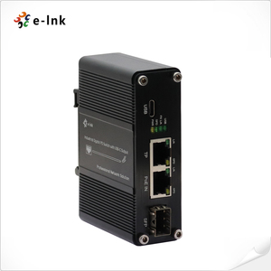 Adaptador Ethernet de interfaz híbrida Mini 3 puertos 10/100/1000T + 1 puerto 100/1000X SFP con función de divisor PD y PoE - Product Image 1