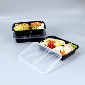 <strong>Rectangular</strong> 2 Compartment 820ml 950ml Good Toughness Student Bento <strong>Different</strong> <strong>Sizes</strong> Plastic Food <strong>Containers</strong> With Lids Disposable - Product Image 6