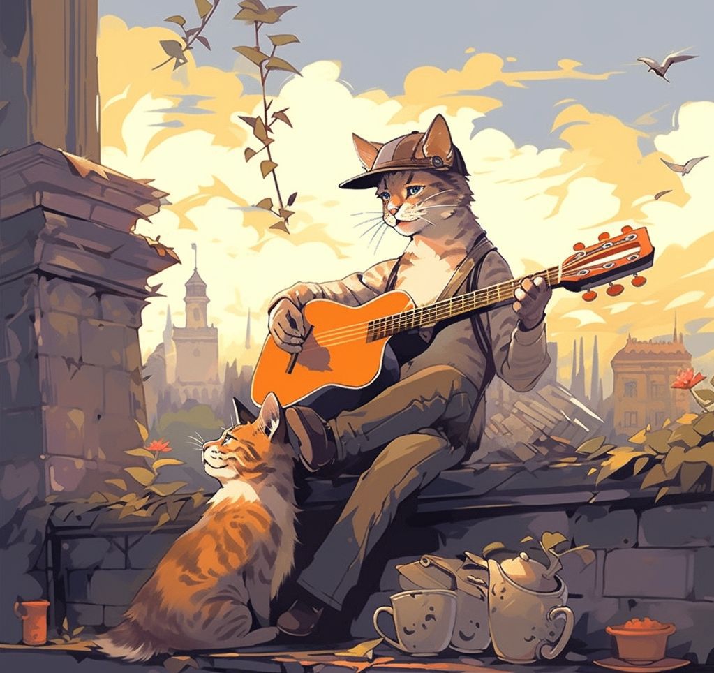 46559 M. Chat joue de la guitare - Partie 1