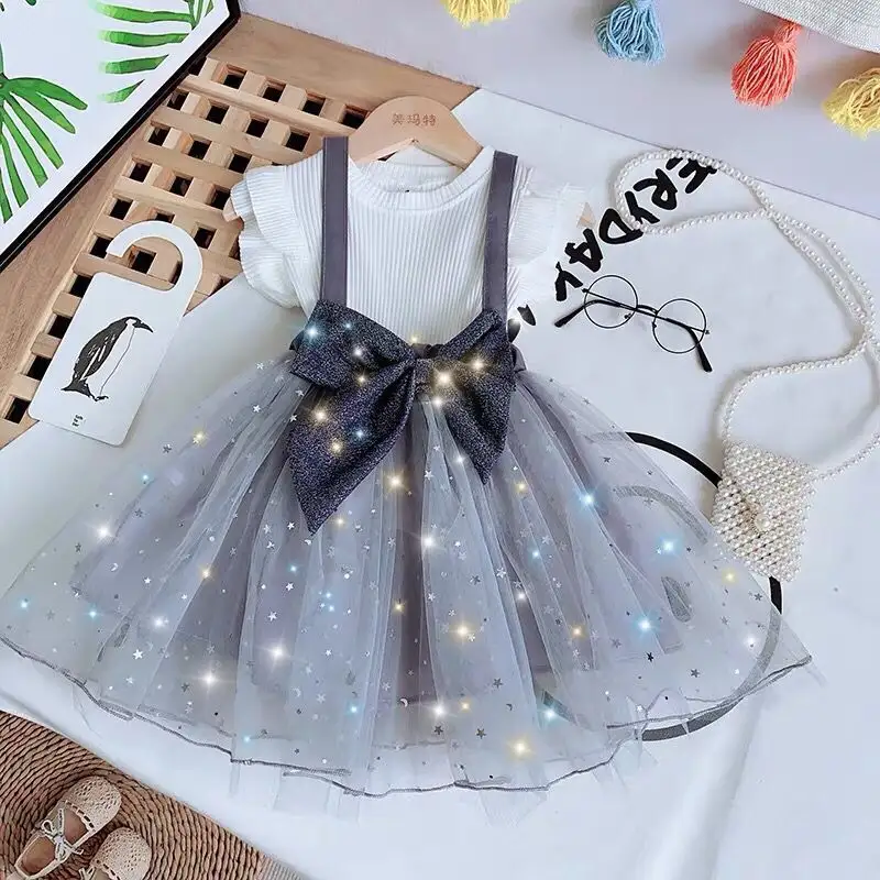 Las niñas princesa vestido de las Niñas Ropa de los niños ropa de verano tutu fiesta vestidos infantiles para niñas niño vestido Casual 3 8T