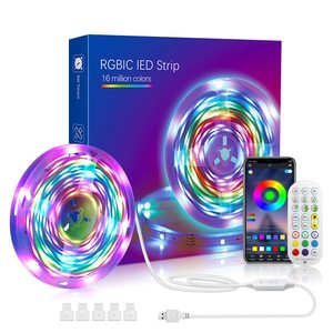 TV arkaplan ışığı USB LED ışık kiti, RGBIC 5050 akıllı ışık çubuğu APP kontrol müzik Sync renk değişimi uzaktan kumanda ile - Product Image 1