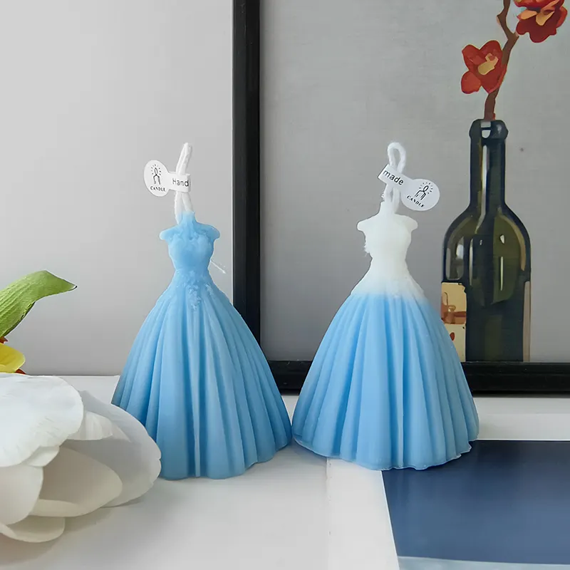 C-071 el yapımı düğün elbisesi modelleme aromaterapi mumlar moda yaratıcı süsler sevgililer günü hediye düğün arkadaşı gif