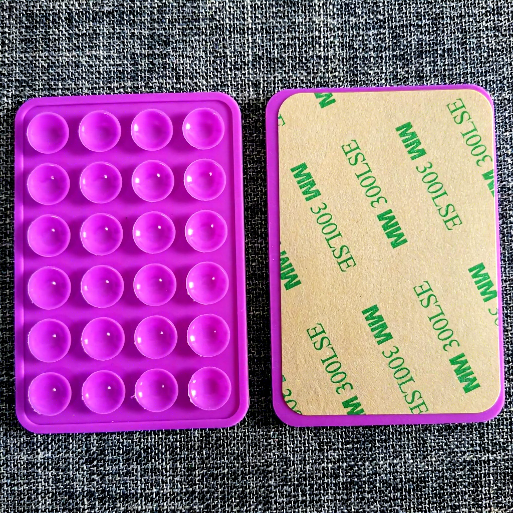 Purple with adhesive-thickened 24 square suction cups