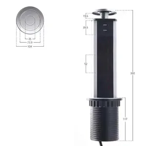 60MM UK Power Outlet Pop up <strong>Sockets</strong> Extension <strong>USB</strong>-C Tower <strong>Socket</strong> / Recessed Hidden Power <strong>Socket</strong> for Kitchen Worktops Desktop Hom - Product Image 4