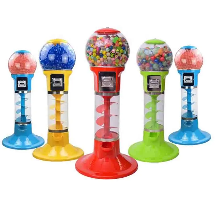 Coin operated cápsula brinquedos gumball jogo doces bouncy ball Gumball Cápsulas vending machine para venda