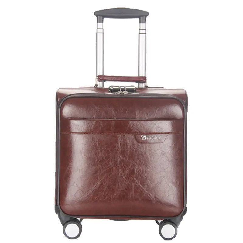 अनुकूलित रोलिंग सामान बिजनेस सामान बहु-पहिया चमड़ा पोर्टेबल पासवर्ड बोर्डिंग बॉक्स सूटकेस पीयू छोटा सामान बैग
