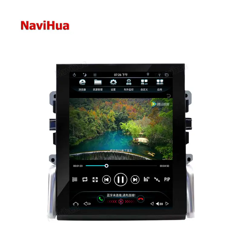 Navihua Lecteur DVD de voiture Android 10.4 pouces Système multimédia de navigation GPS vidéo stéréo de voiture avec CarPlay pour Porsche Macan