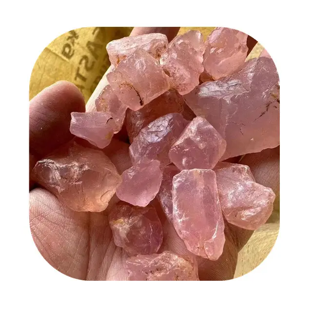 Pedras preciosas brutas de cristal de cura por atacado em massa, pedras naturais de quartzo rosa, pedras preciosas ásperas para venda