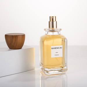 フレグランス長方形透明ガラス30ml 50ml 100ml香水瓶ギフトボックス付きポンプスプレープラスチック蓋付き